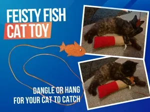 Feisty Fish Cat Toy (pull along, dangle or hang)