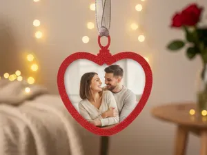 Heart Shaped Photo Frame Ornament Snap-Fit
