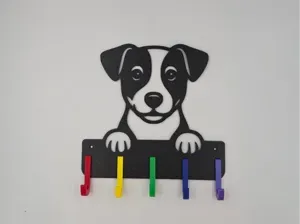 Dog Leash & Collar Holder, Jack Russel