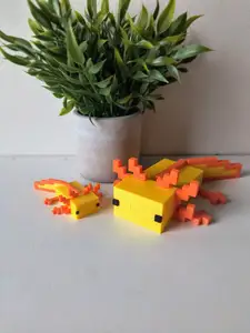 Minecraft axolotl inspired articulated