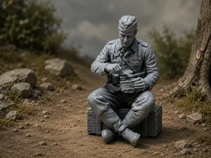 Soldier Eating Rations