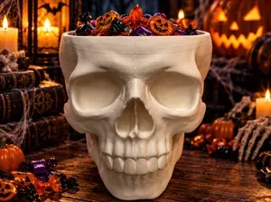 Skull Candy Bowl – Halloween Treat Holder