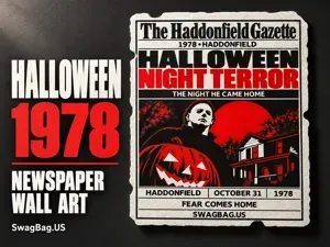 Halloween 1978 – Michael Myers Newspaper Wall Art