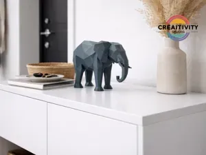 Low-Poly Elefantenstatue - Tembo - Free Comm. Use