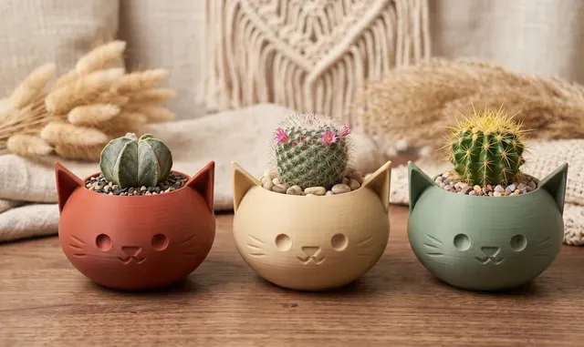 Cute Kawaii Cat Succulent Planter