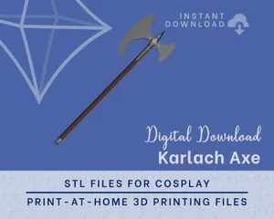 Karlach Starter Axe STL Files - Baldur's Gate 3 Cosplay Prop (Digital Download)