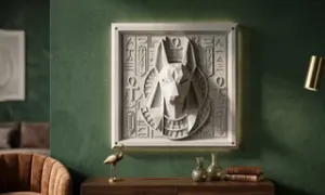 3D Geometric Anubis Wall Art