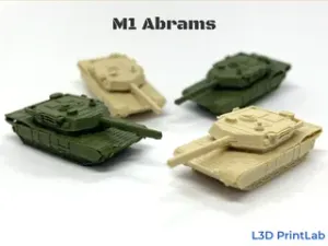 Mini M1 Abrams 1/200 Scale By L3D PrintLab