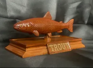 Trout Fish Model with Box Base