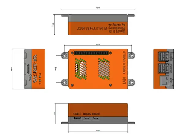 Raspberry Pi 5 & Pineberry Pi TM1S TOP NVME Housing by Nerdiy.de — Фото 5 из 14