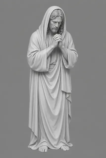 Praying Jesus Christ Statue STL | Christian Religious Sculpture | Catholic 3D Print Model — Фото 3 из 3