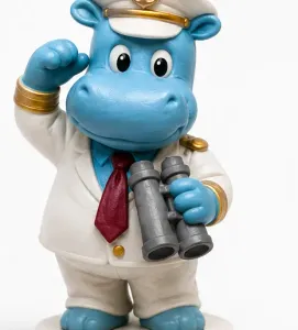 Vintage Cartoon Hippo Sailor Figurine | 3D Printable STL