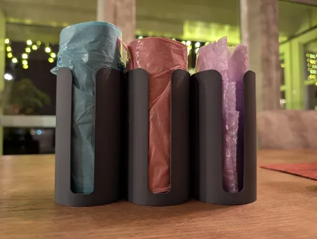 Waste bag roll organizer