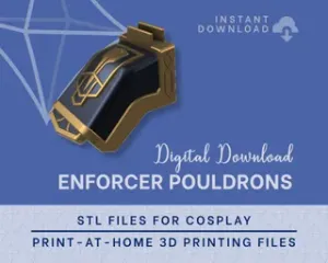 Enforcer Pouldrons STL Files - Arcane Cosplay Accessory (Digital Download)