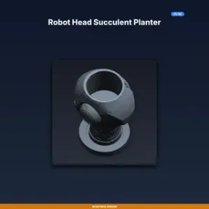 Robot Head Succulent Planter - 3D Printable STL File