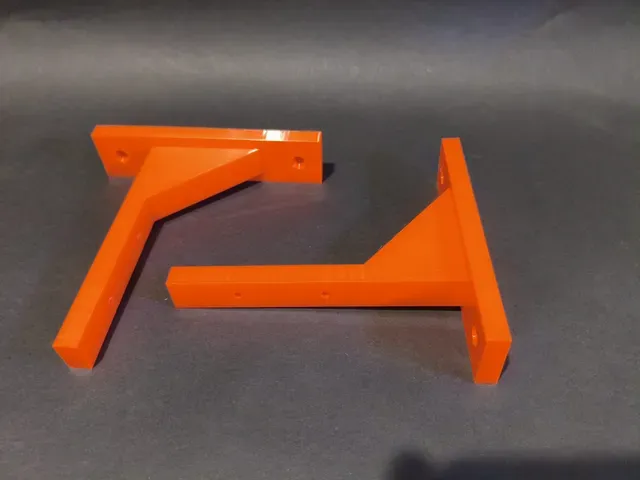 Heavy Duty 3D Printed Neon Orange Shelf Bracket — Image 5 of 6