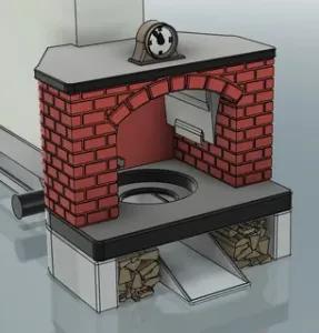 Advent calendar in brick fireplace design