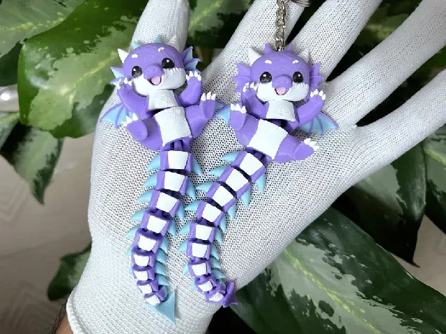 Cute Flexi Baby Dragon Toy / Keychain — Фото 2 из 9