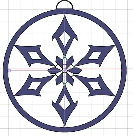 Llavero inspirado en logo Cryo del Ghenshin impact