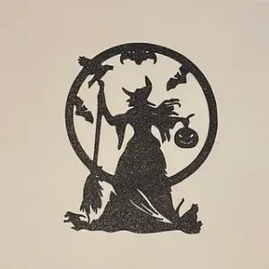 Halloween Witch Pumpkin Bat Wallart Decor V3