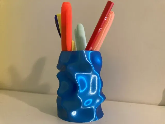 Abstract cool Pencil, Pen, Utensil Holder/Cup for school, office stationary supplies basket — Image 2 of 3