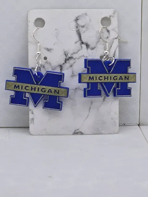 Michigan University Wolverine Earrings — Image 3 of 3