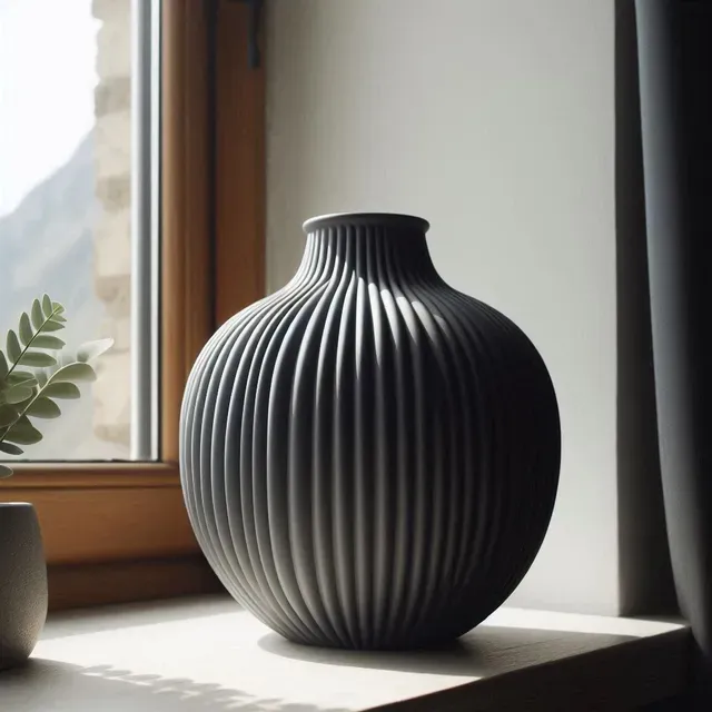 Modern Ribbed Designer Vase