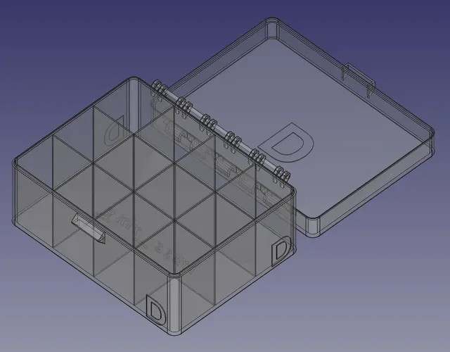 D Battery Box, Snap Hinge
