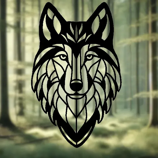 Wolf Geometric Mandala Art - wallart silhouette