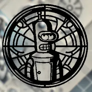 Bender Futurama Mandala Art - wall art Stained Glass Style