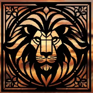 Lion Geometric Art - wall art Stained Glass Style
