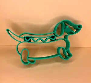 Sausage Dog in a Bun with Mustard Cookie Cutter