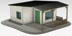 H0 1:87 allotment garden cabin with porch/veranda - "Schrebergarten" Laube mit Vordach