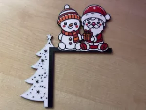 Christmas Santa and Snowman Door Corner
