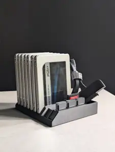 2.5" SATA SSD Holder Desk Organizer with USB A + SD Card inserts