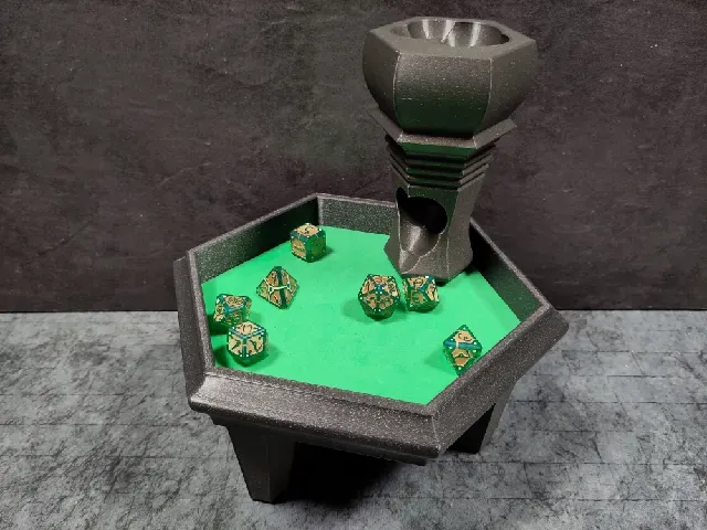 Table Dice Tower - Modern Hexagon