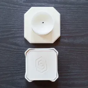 Coaster set with holder- white