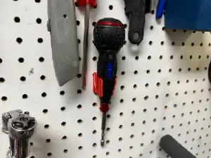 Holder for Vessel electric screwdriver for pegboard or wall mount