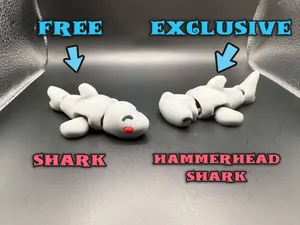 Cute Tiny Articulated Shark & Hammerhead Shark