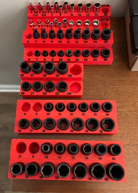 Tekton Socket Holders 1/4, 3/8, and 1/2 Metric Gridfinity