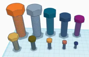 Metric bolts and nuts fit steel Metric bolts and nuts (V2)