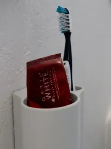 Wall Mount Toothbrush/Paste Command Strip Holder