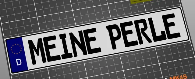 Lover number plate "MEINE PERLE" Kfz Kennzeichen (German-EU) Einzeilig "My Pearl"