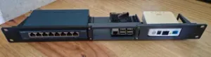 Modular 1U Relay Rack Mount for TP-Link TL-SG108 + Rasberry Pi + AN5506-01-A1.
