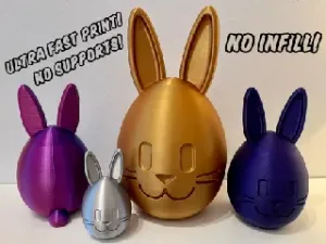 Easter Egg Bunny Decoration (NO INFILL - no supports)
