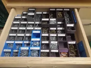 Boxes for small parts with cover