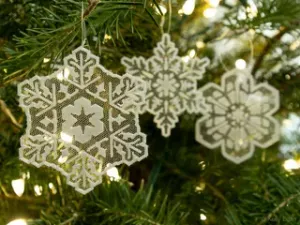Snowflake Ornaments with tulle center