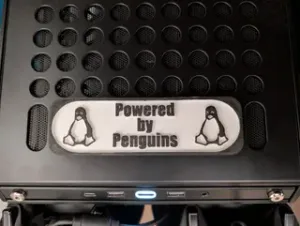 Qube 500 Powered By Penguins Sign