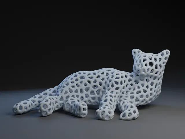 Voronoi Cat Tea Light