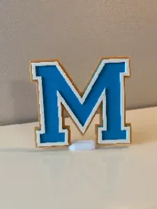 Alphabet Letter 'M' - Sport/School Colors